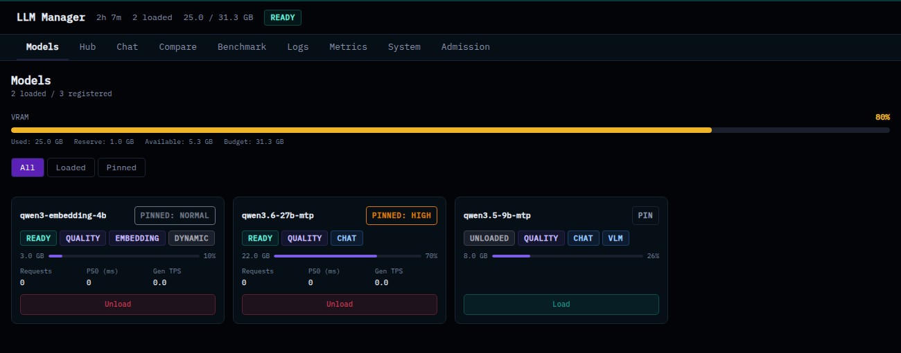 Mochi LLM Server — captured running interface